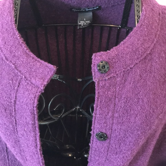 Alexandra Bartlett 100% Wool Purple Coat Size Large - Picture 9 of 11